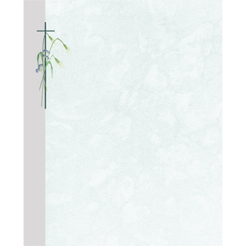 SE TB Kreuz und Ähren, marmor - Bogen: 215 mm x 175 mm, hochweiß, Motiv - Hülle: 120 mm x 191 mm, hochweiß, mit Seidenfutter
