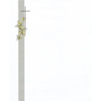 SE TB Kreuz und Weinblätter - Bogen: 215 mm x 175 mm, hochweiß, Motiv - Hülle: 120 mm x 191 mm, hochweiß, mit Seidenfutter