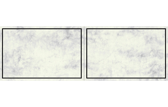 Karten, doppelt, Marmor schwarzer Rand, gedruckter Rand auf echtem Marmorpapier