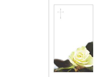 SE TZ Rose mit Silberkreuz - Karte: 110 mm x 140 mm, edel-weiß, Motiv